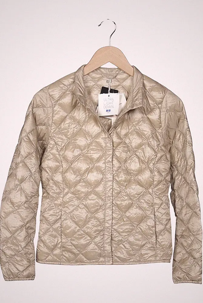 uniqlo Jacke Damen Anorak Jacket Kurzmantel Gr. M Daunen Beige #gep8d54