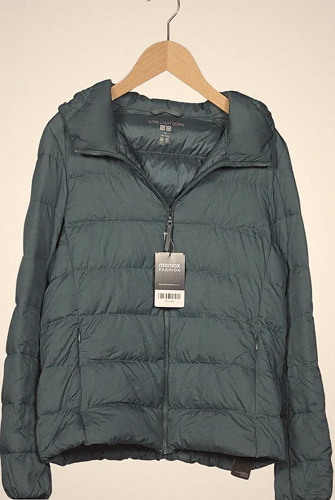 uniqlo Jacke Damen Anorak Jacket Kurzmantel Gr. XS Daunen Türkis #75rrm04