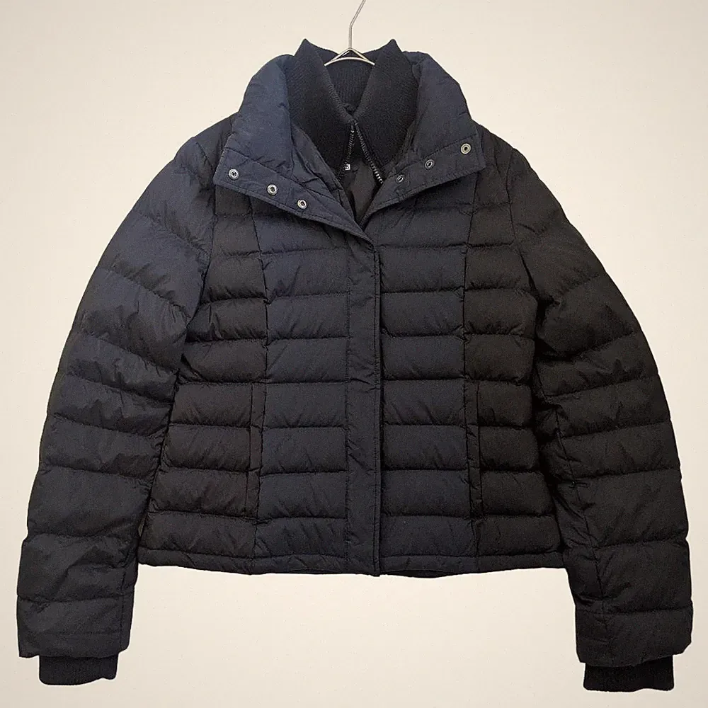 UNIQLO x Theory Damen Bicolor Slim Daunenjacke ohne Kapuze gebraucht