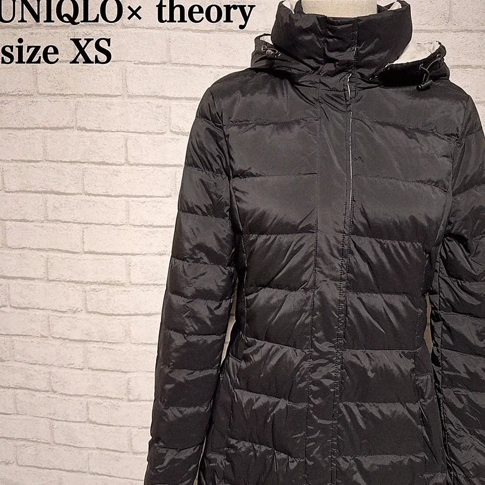 Uniqlo x Theory Langer Daunenmantel XS Schwarz Collab Neu