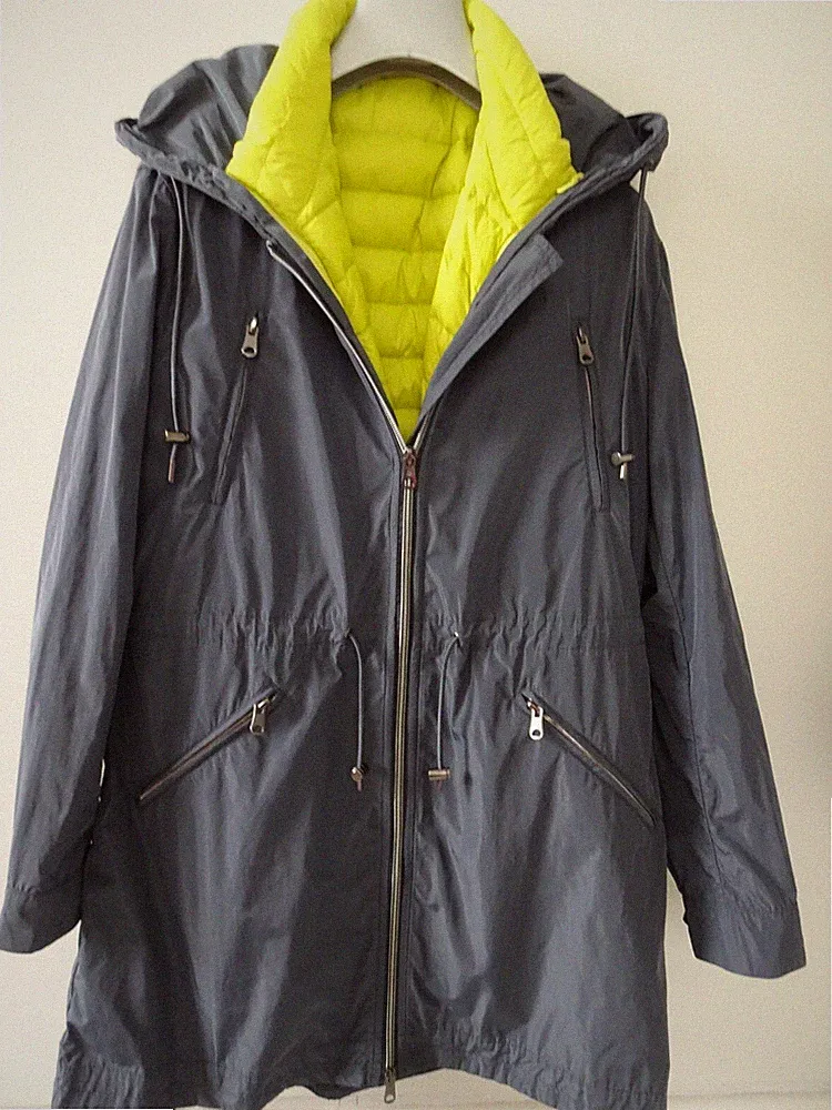UNITED COLORS OF BENETTON Jacke Mantel gelbe Daunenweste Damen Gr. D 36 IT 42