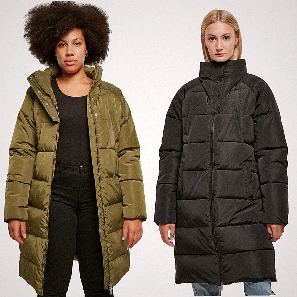 Urban Classics Ladies High Neck Puffer Coat Jacker Pufferjacke Daunenmantel Dame