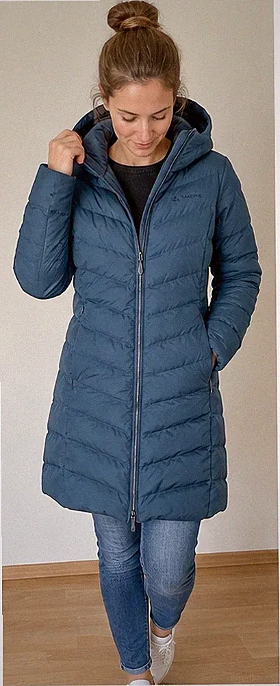 VAUDE Daunenmantel Damen Annecy Down Coat in Größe 36 / XS, dunkelblau, wie neu