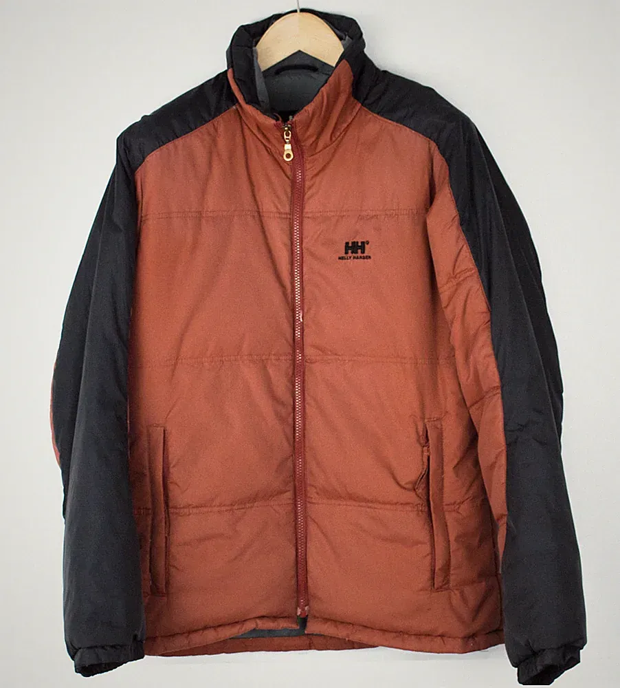 Vintage 00s Helly Hansen Herren Puffer Daunenjacke Mantel GRÖSSE S
