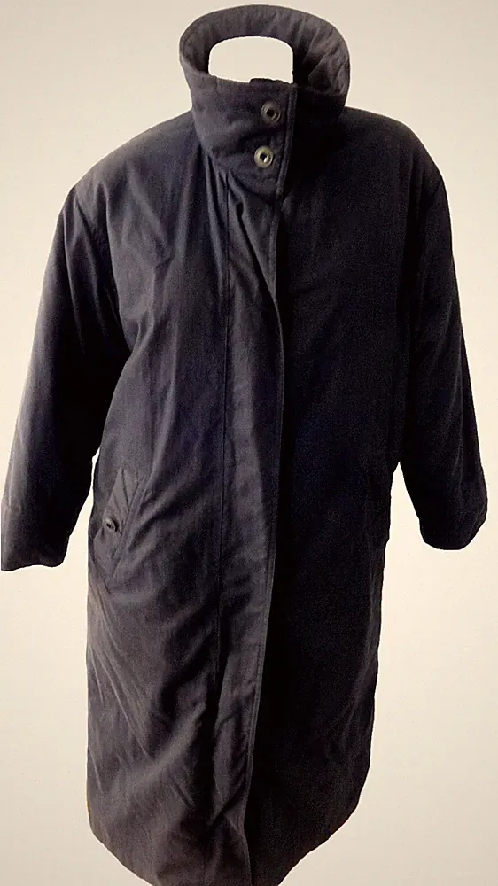Vintage Eddie Bauer Damen Schwarzer Langer Mikrofaser Gänsedaunenmantel Größe 8p