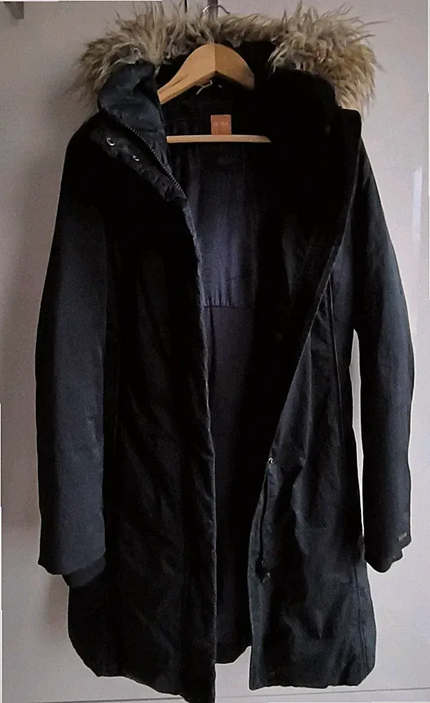 Vintage Hugo Boss Orange Damen Winter Schwarz Echt Daunen Mantel 🦆🪶