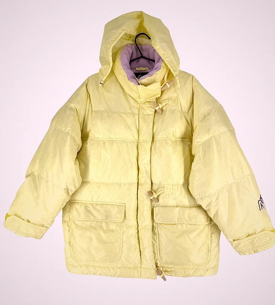 Vintage Nordica Damen Kapuzen Stepp Daunenjacke Mantel Größe 44 - XL