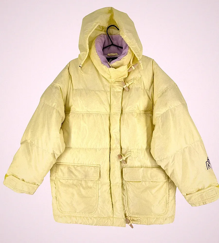 Vintage Nordica Damen mit Kapuze Puffer Daunenjacke Mantel Größe 44 - XL
