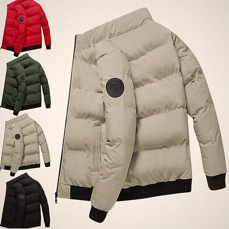 Warme Herren Daunenjacke – Baumwollmix Winter Outdoor, Kurze Sweatmantel