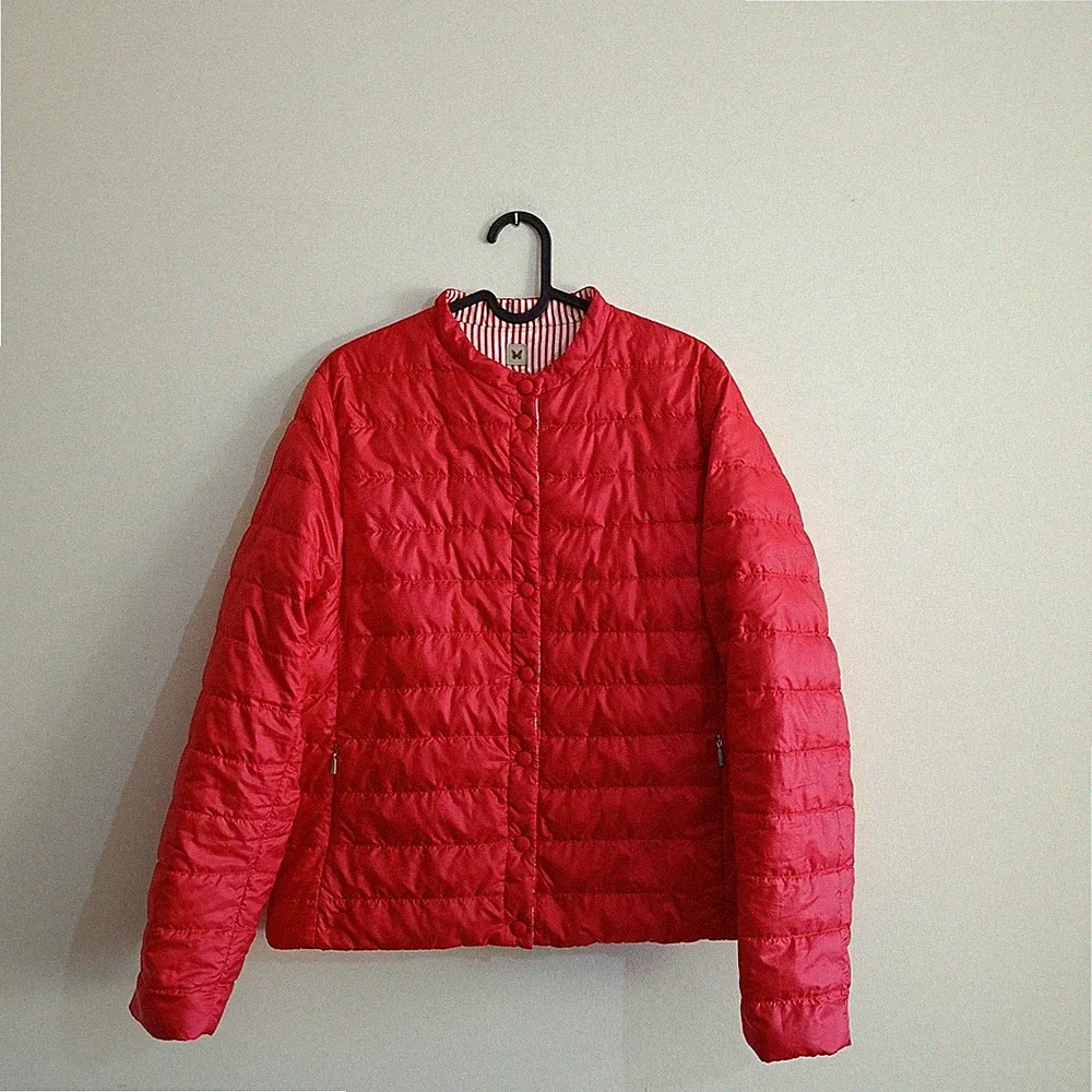 WEEKEND MAX MARA Daunen-Wendejacke rot gestreift Puffer Stepp Luxus Mantel