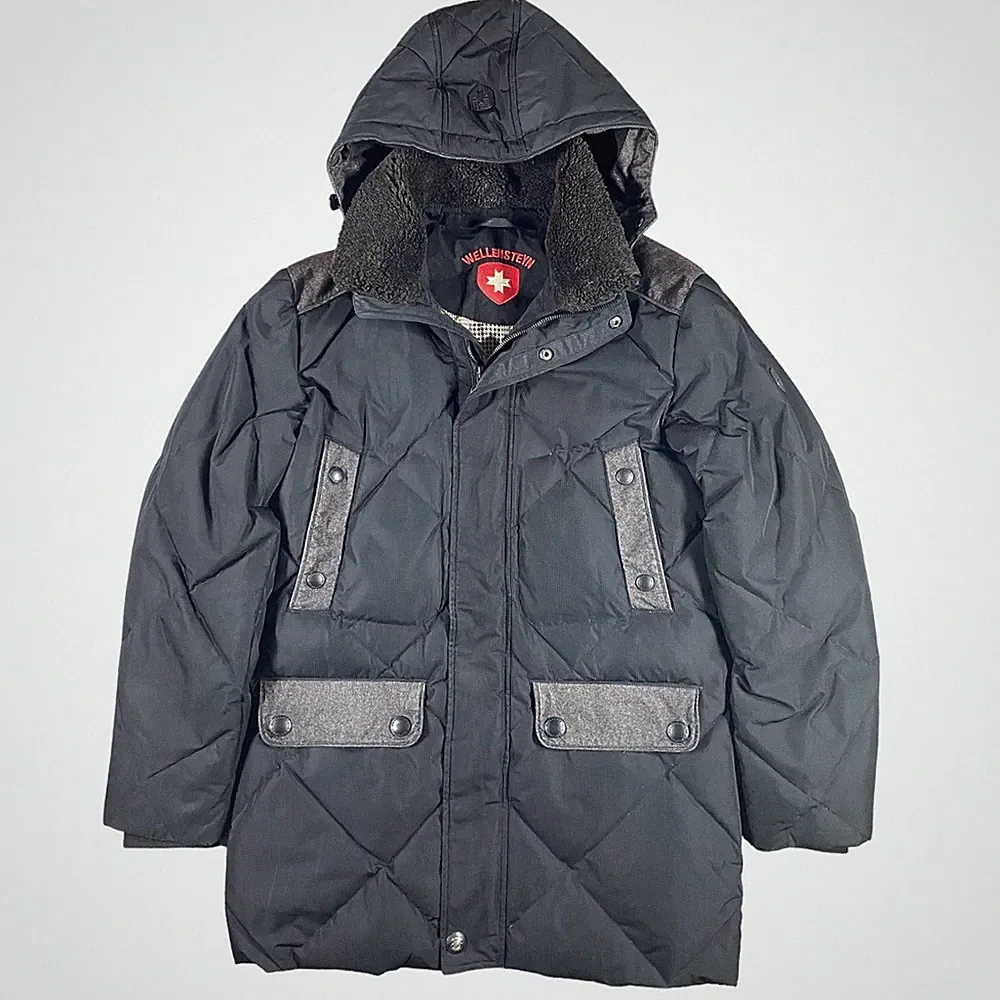 Wellensteyn ASPREY Jacke Parka schwarz Daunen Kapuze Herren Medium 40 Zoll sehr guter Zustand