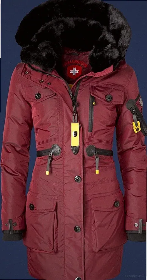 Wellensteyn Falcon Lady Winter Parka Daunenjacke Mantel Fellkapuze Darkred XS