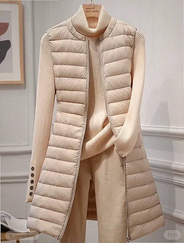 WESTE JACKE DAUNENJACKE ULTRALEICHT DAMEN DAUNEN GANS LANG UNTERJACKE