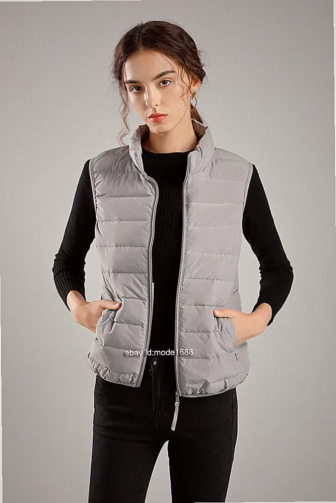 Weste Steppweste gesteppt Daunenweste Stehkragen Bodywarmer Ärmellos Jacke Damen