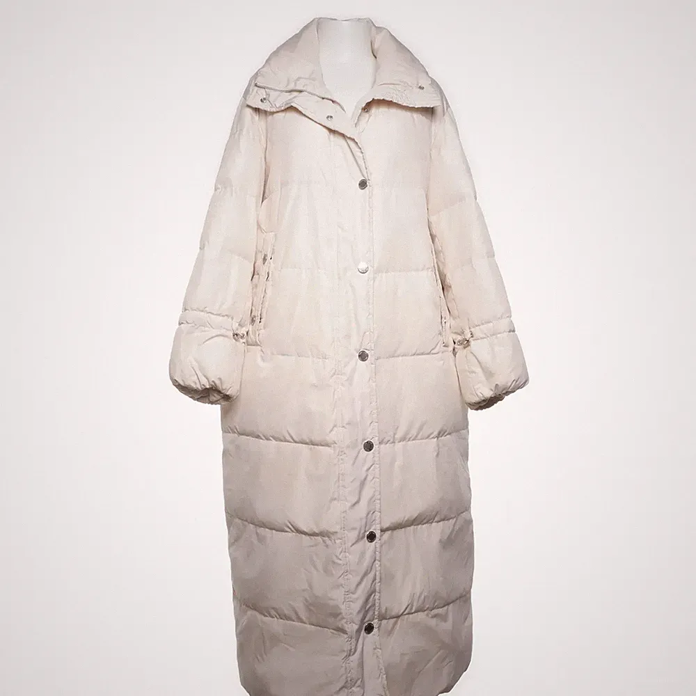 White Label, Daunenmantel, Damen, Größe: 42, Beige, Daune/Polyester #12f