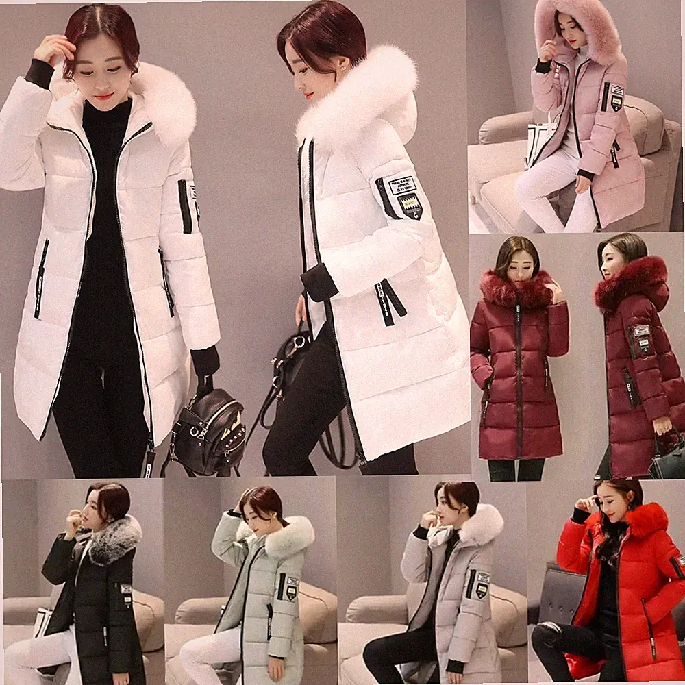 Winter Hooded Parka Damen Winter Jacke Stepp Langejacke Warm Mantel Steppjacke