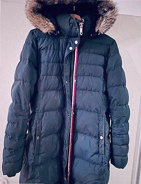 Winter Mantel Daunen Kurz Tommy Hilfiger Gr. M Dunkelblau