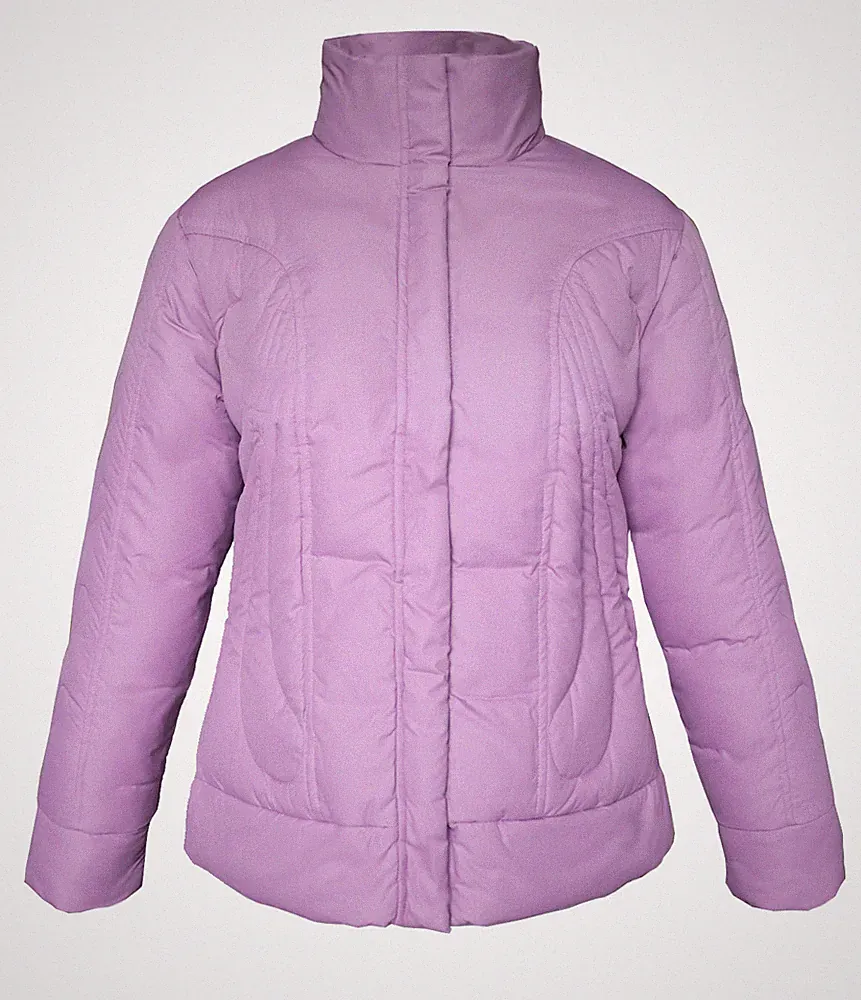 WINTERJACKE MANTEL DAUNENJACKE echt 90 % DAUNEN 38 40 LILA BEIGE LACHS