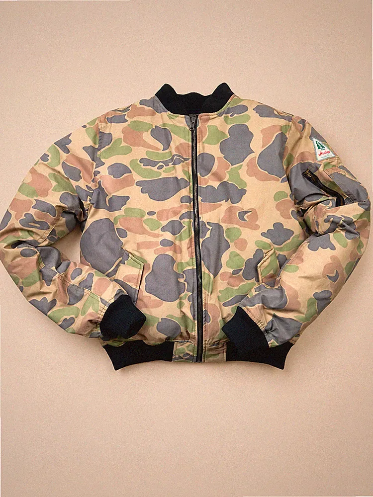 Woods Wendejacke Herren M Naturdaunen Camouflage Schwarz Neu Etikett