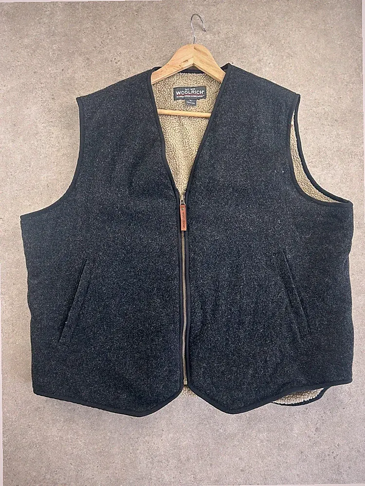 woolrich ärmellose Jacke Grau Herren XL #VWR450