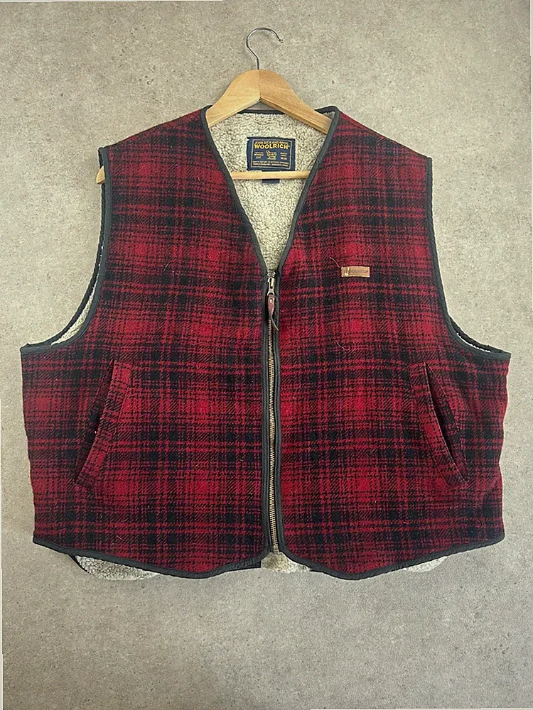 woolrich ärmellose Jacke Rot Herren XL #VWR451