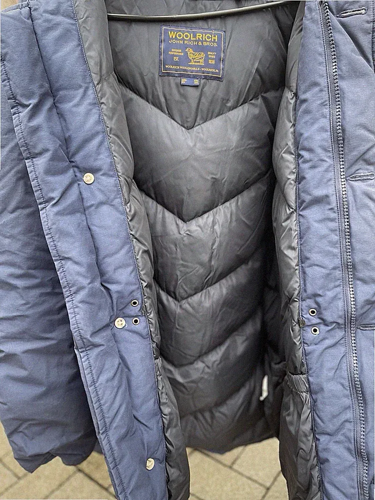 WOOLRICH Arctic Daunen Parka Herren Mantel warm blau 3XL / XXXL (56/58)