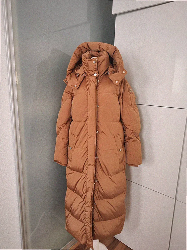 Woolrich Aurora Daunenmantel S/M braun extra lang