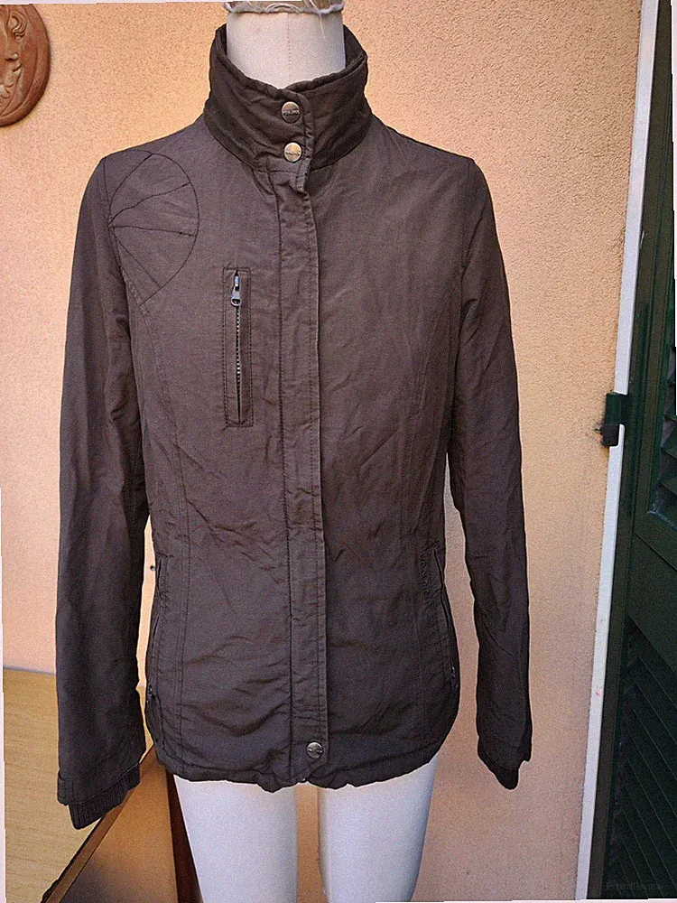 WOOLRICH Damen Kurzjacke Gänsedaunen braun Stehkragen Gr.S