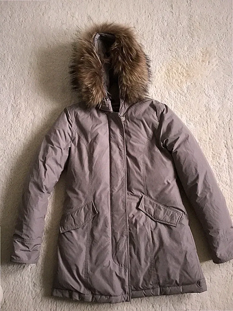 WOOLRICH Daunen Mantel Parka Jacke Damen Gr. XS Khaki