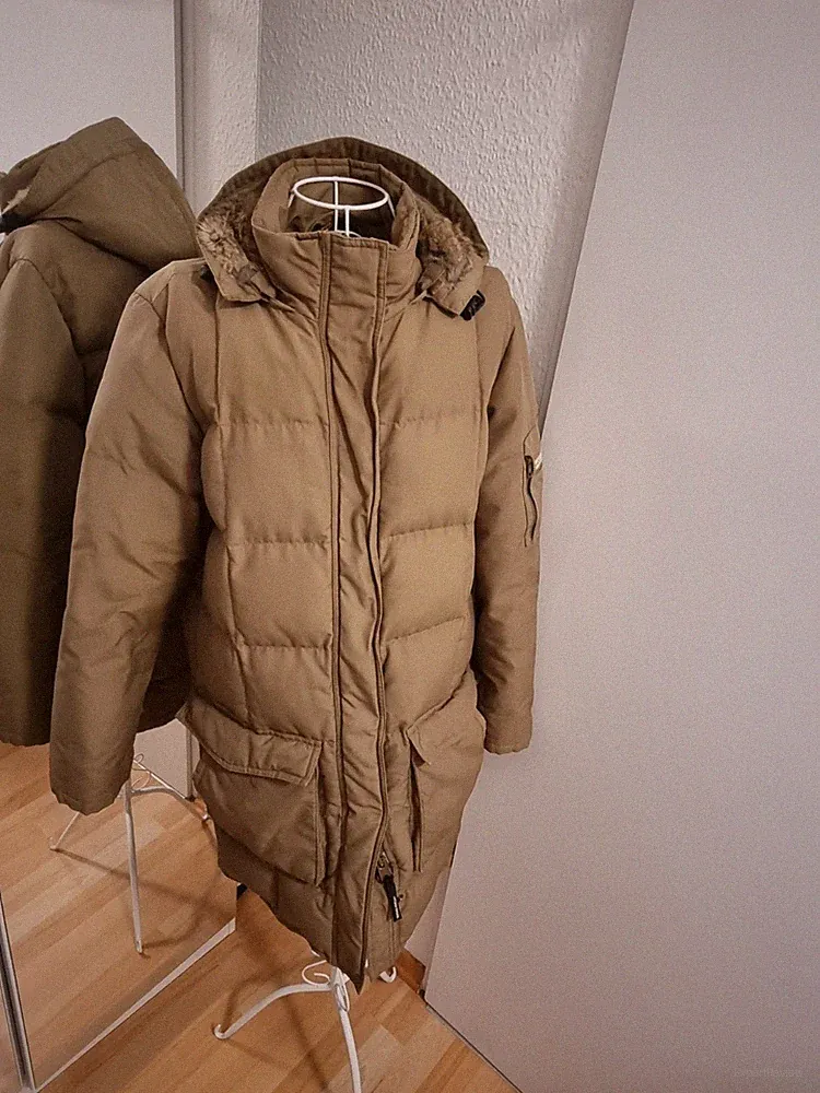 Woolrich Daunenmantel Kapuze, Gr. M, Khaki grün, Modell BLIZZARD PARKA