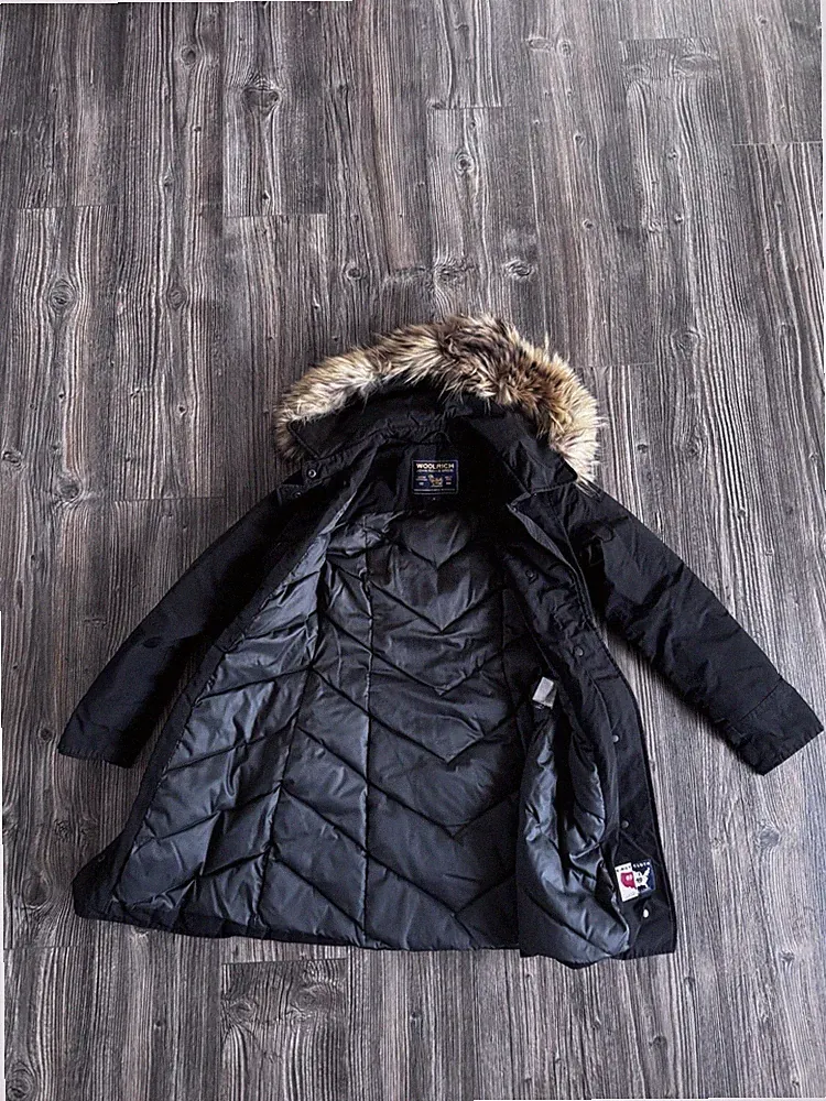 Woolrich Daunenmantel Mantel Schwarz S
