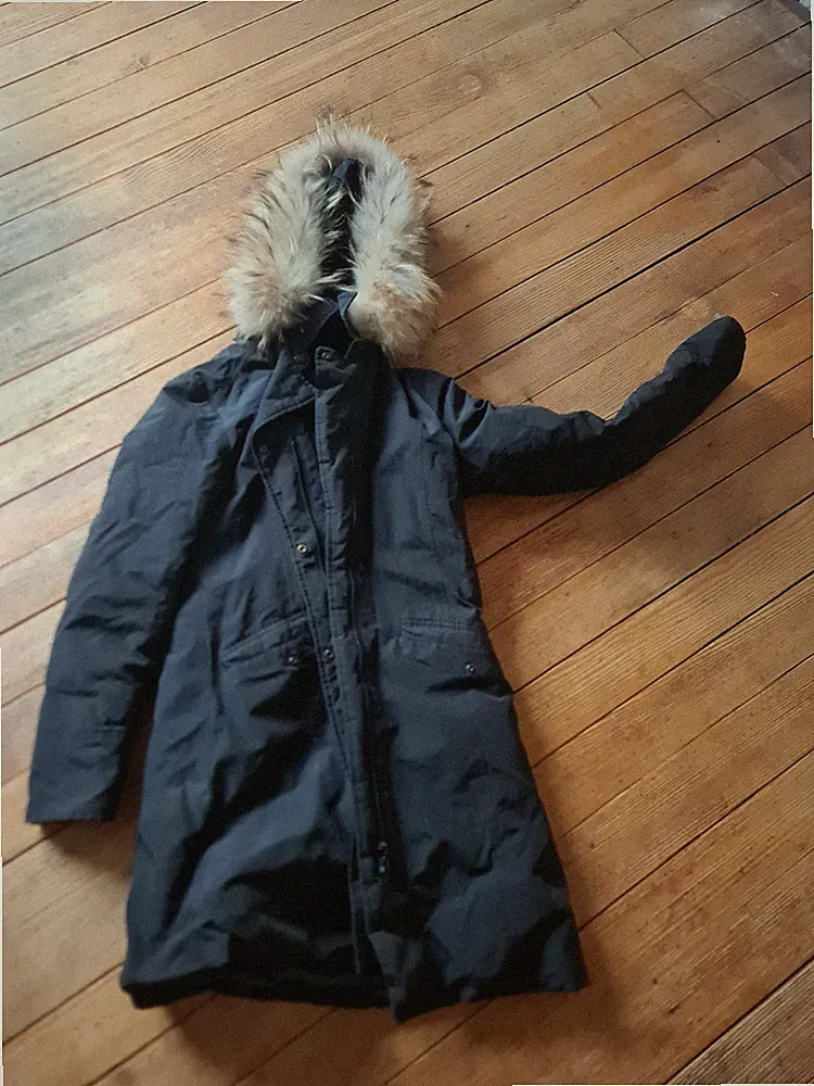 Woolrich Daunenmantel mit Kaputze mit Fell In Größe S
