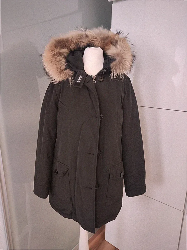 Woolrich Daunenparka schwarz S/36 Echtfell
