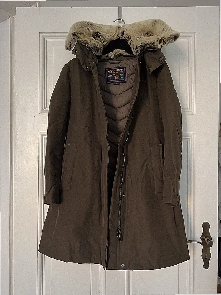 Woolrich gefütterter Mantel / Parka in Khaki, XS
