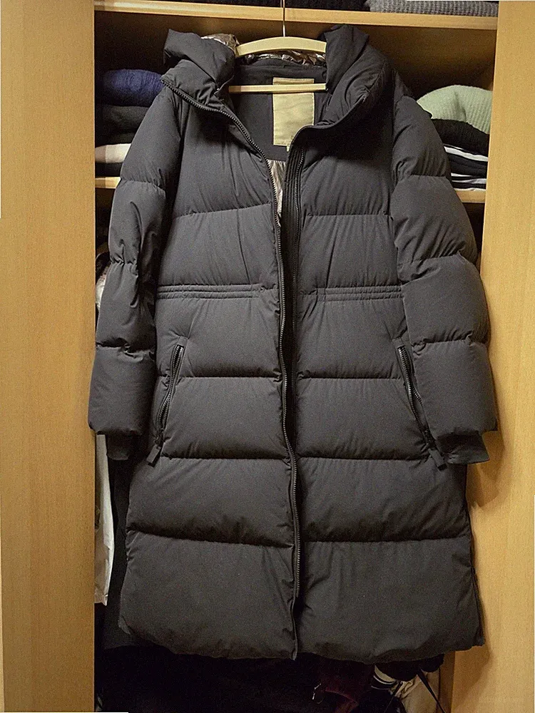 Woolrich Long Daunen Mantel Gr. XL Schwarz Wie Neu