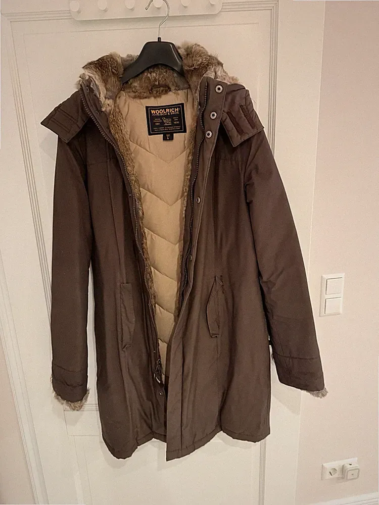 Woolrich Mantel Boulder Coat Größe L 42 Damen Echtpelz Wintermantel