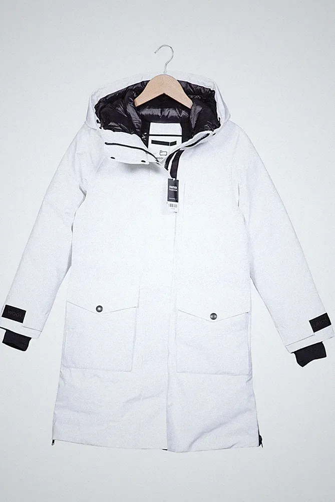 Woolrich Mantel Damen Jacke Parka Gr. 2XS Daunen Weiß #1muyl02
