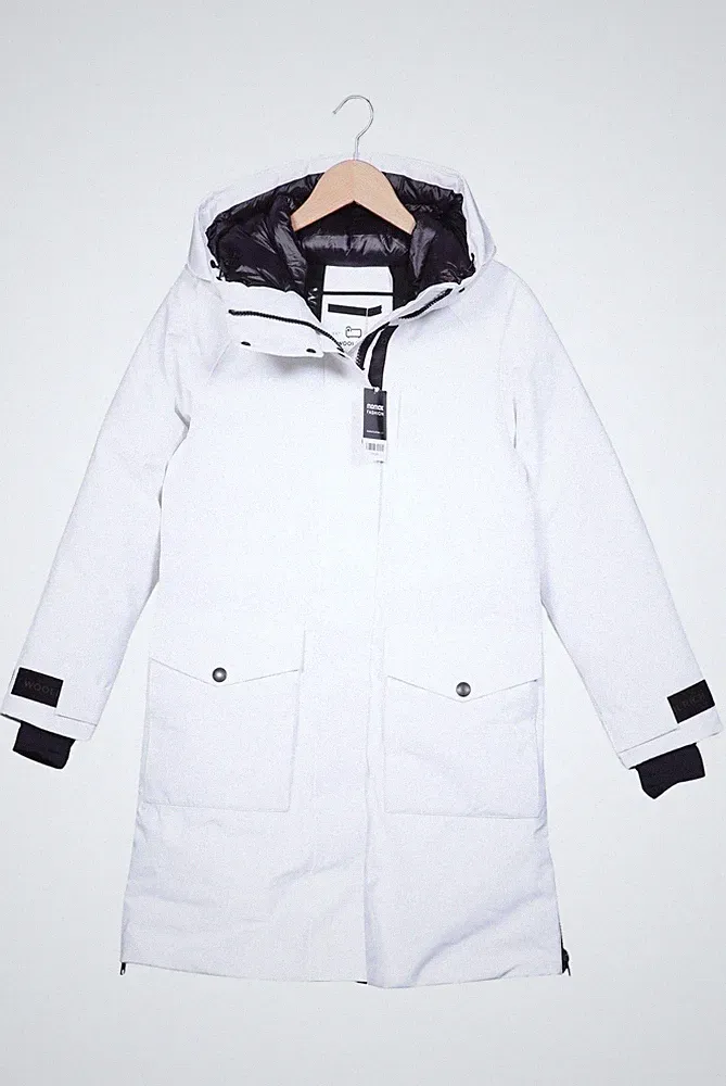 Woolrich Mantel Damen Jacke Parka Gr. 2XS Daunen Weiß #1muyl02