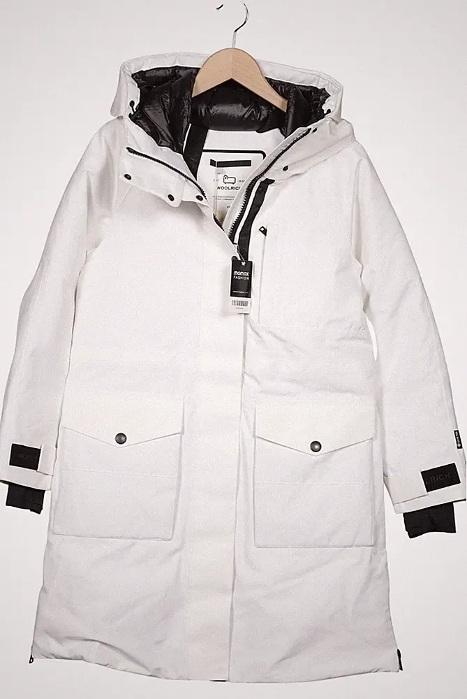 Woolrich Mantel Damen Jacke Parka Gr. XS Daunen Weiß #0h03vmy