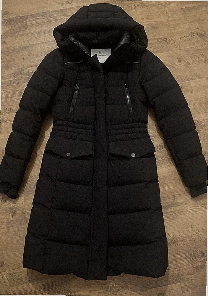 Woolrich Tacony Long Daunen Parker Schwarz Gr S Wie Neu Top Zustand