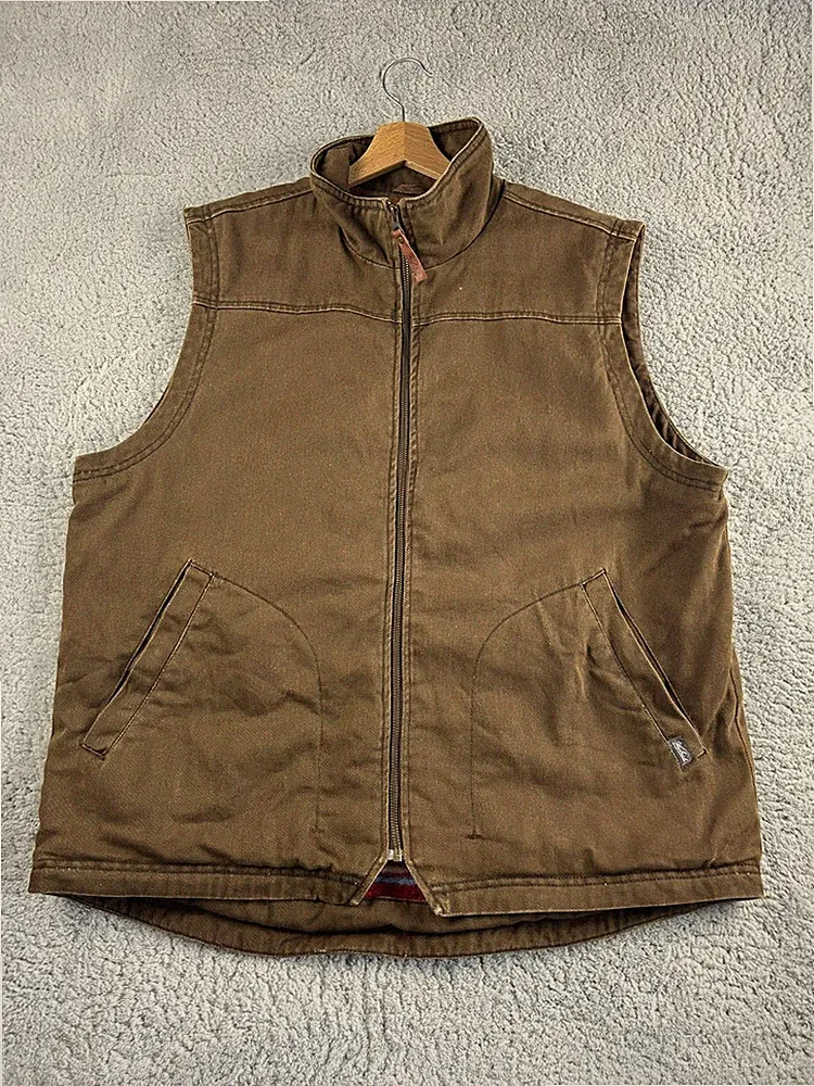 Woolrich Wolljacke ärmellos braun Herren Gr. L #VWR440