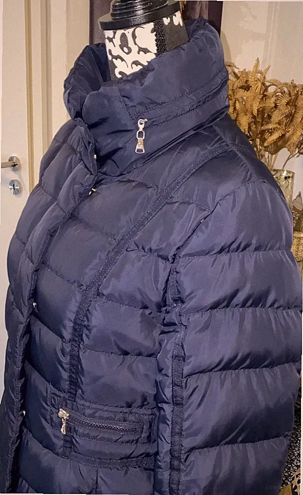 WUNDERVOLLER DAUNENMANTEL 💞 BOGNER 💞 DUNKELBLAU 100% GÄNSEDAUNEN 36 WIE NEU