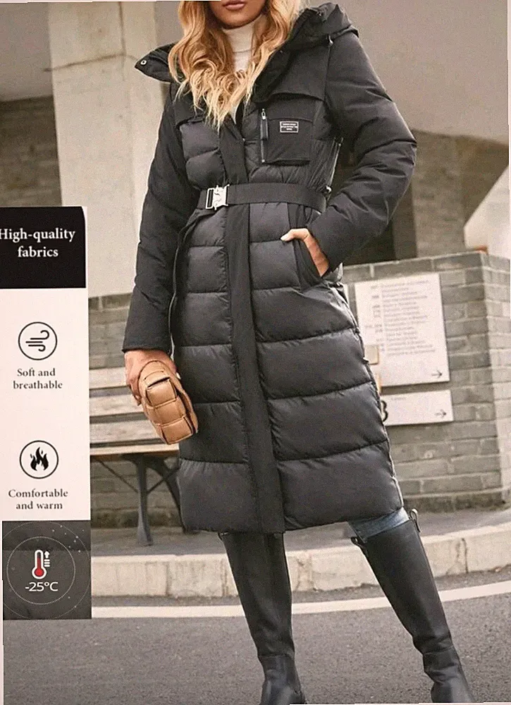 XXL-(40/42) Damen Daunenmantel gepolsterte Winterjacke mit PrimaLoft Bio Faser