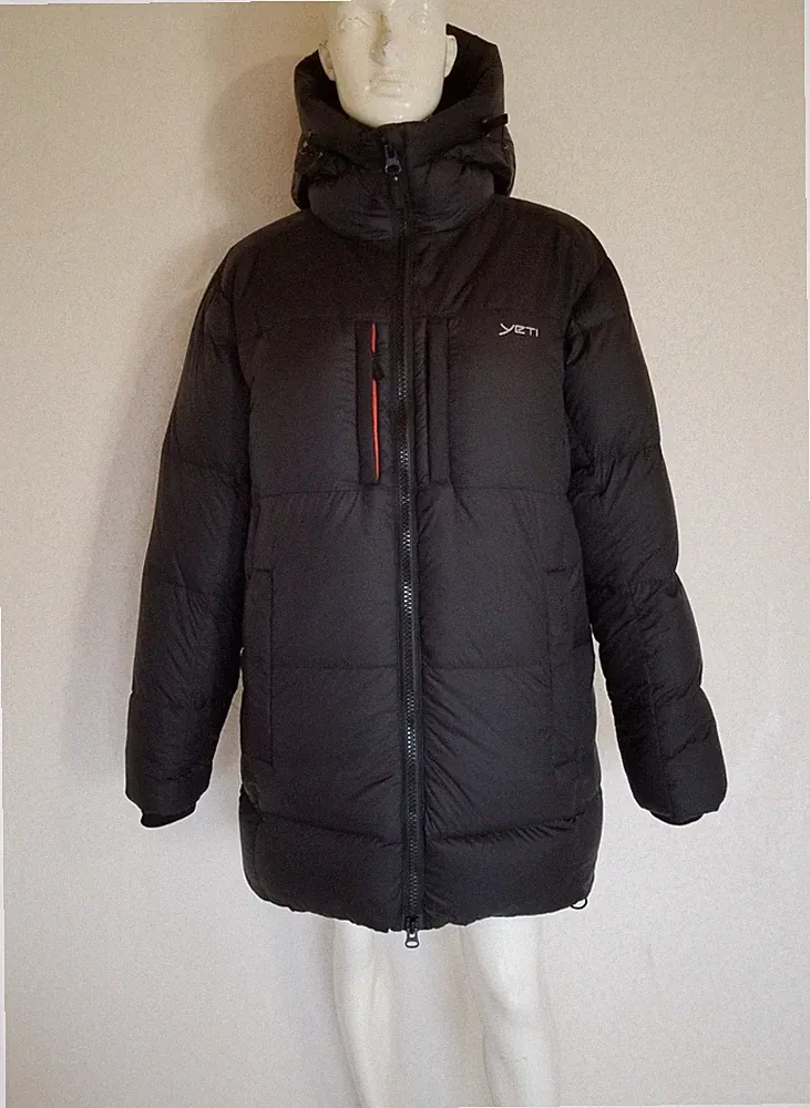Yeti ultra leichter sehr warmer Daunenmantel Long Parka Daunenjacke schwarz