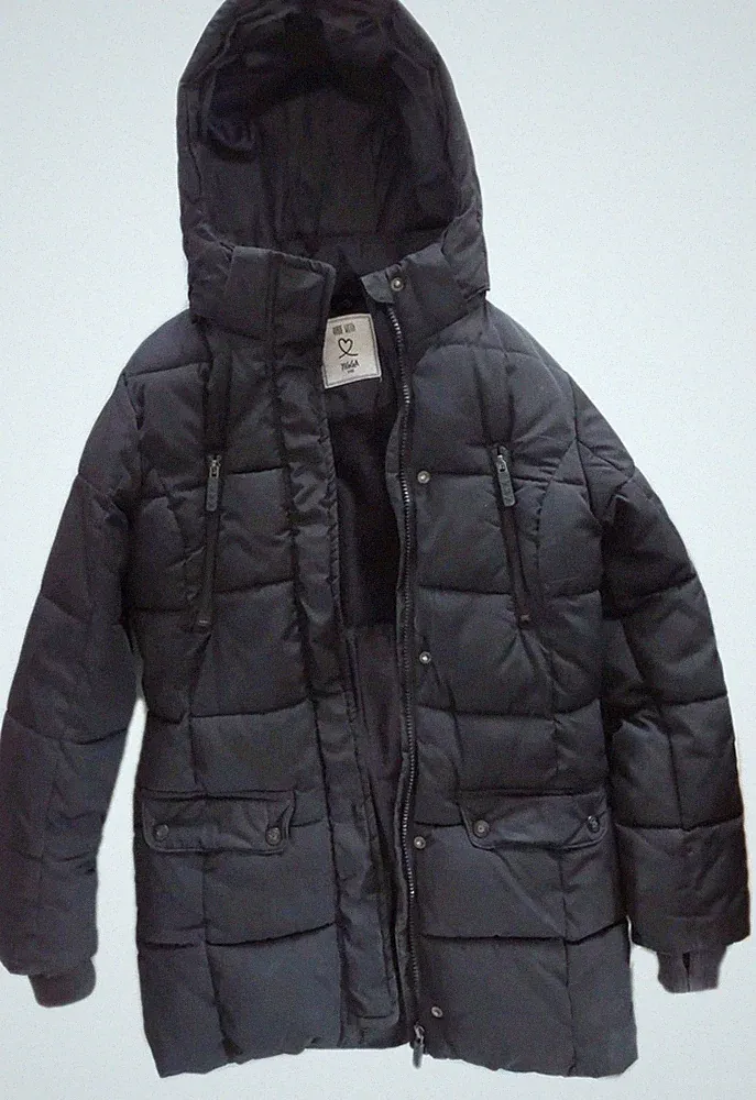 YIGGA * Mädchen Winterjacke * Gr. 146 * Schwarz * mit Fleece-Futter * Kapuze TOP