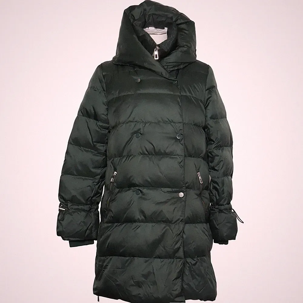 Zara Basic, Daunenmantel, Damen, Größe: S, Grün, Daune/Feder, Camouflage #p2I