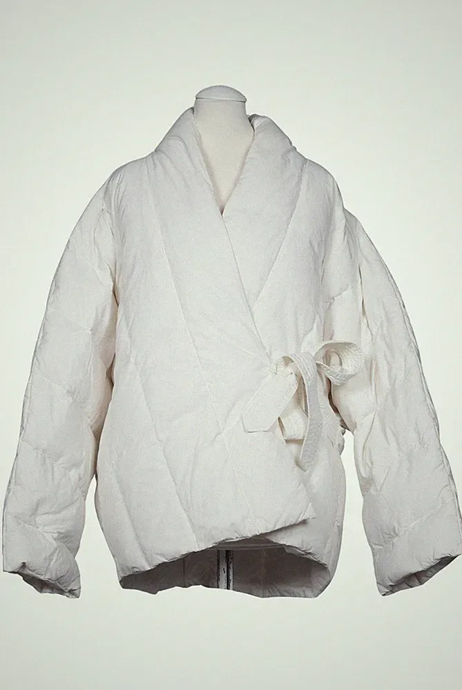 ZARA Jacke Damen Anorak Jacket Kurzmantel Gr. XS Baumwolle Daunen Weiß #5dnwaj5