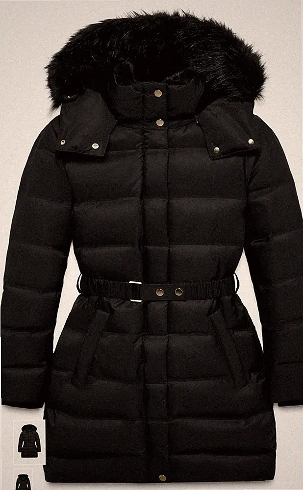 Zara Langer Daunenmantel Mantel Steppmantel leicht& Warm Gr XL