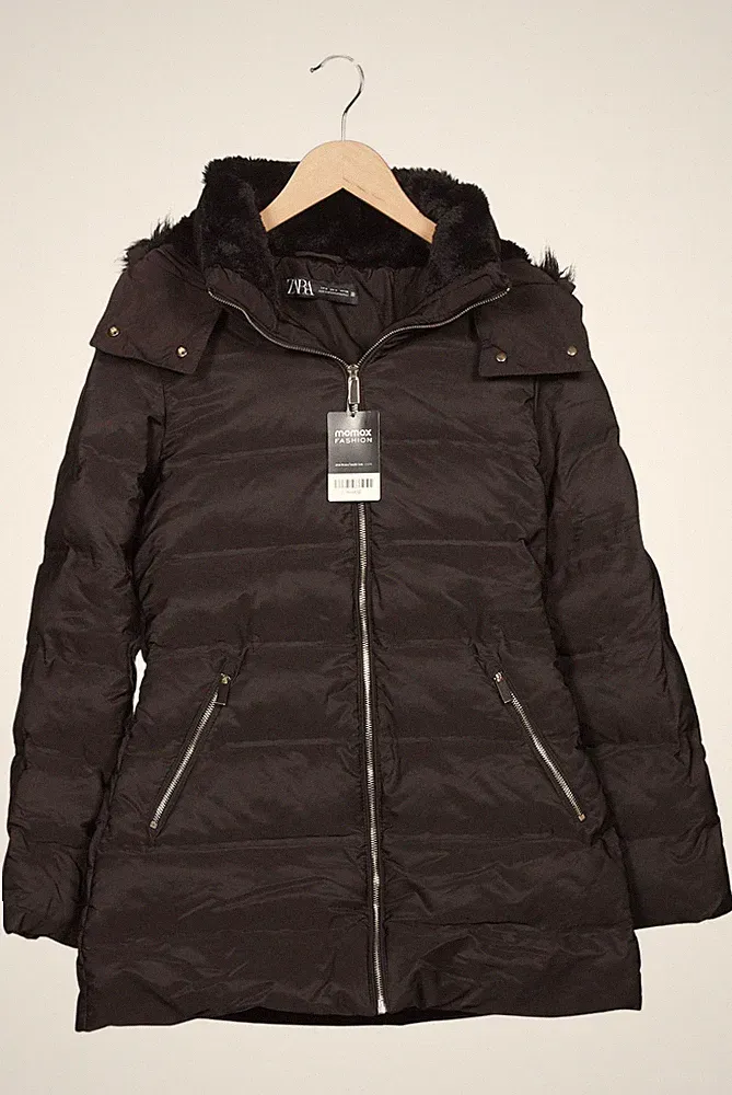 ZARA Mantel Damen Jacke Parka Gr. M Daunen Braun #hn54nj0