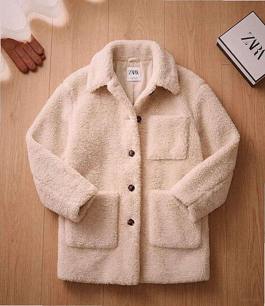 ZARA Oversize Teddy-Jacke / Mantel - Gr. XS - Wie NEU!